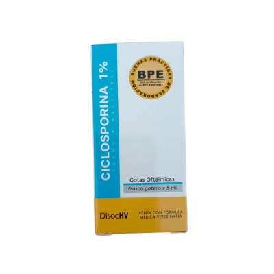 Ciclosporina Oftálmica 1% para tratar el ojo seco en perros y gatos. Mejora la salud ocular con fórmula magistral personalizada