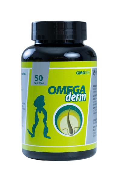 Omega Derm provee los nutrientes para mantener y recuperar la estructura dérmica y el pelaje gracias a su formulación exclusiva con Ácidos Grasos Omega-3