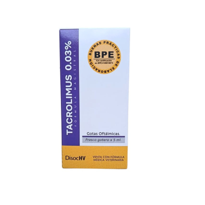 Tacrolimus 0.03% gotas oftálmicas para perros y gatos con ojo seco crónico – fórmula magistral veterinaria