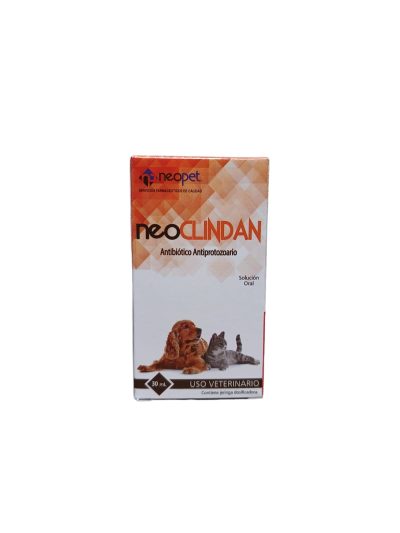 NeoClindan Solución Oral, clindamicina para tratar infecciones en piel, boca, huesos y protozoos como Toxoplasma en perros y gatos.