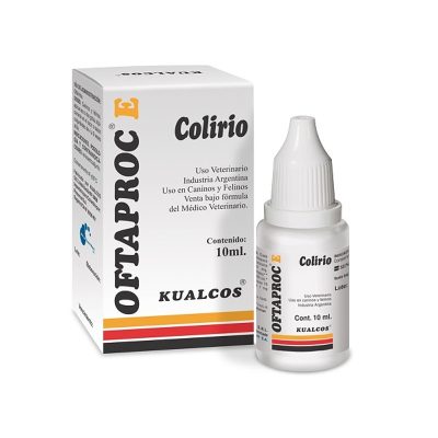 Oftaproc-E Colirio para perros y gatos – solución ocular con acción antibiótica y antiinflamatoria para apoyo en conjuntivitis.